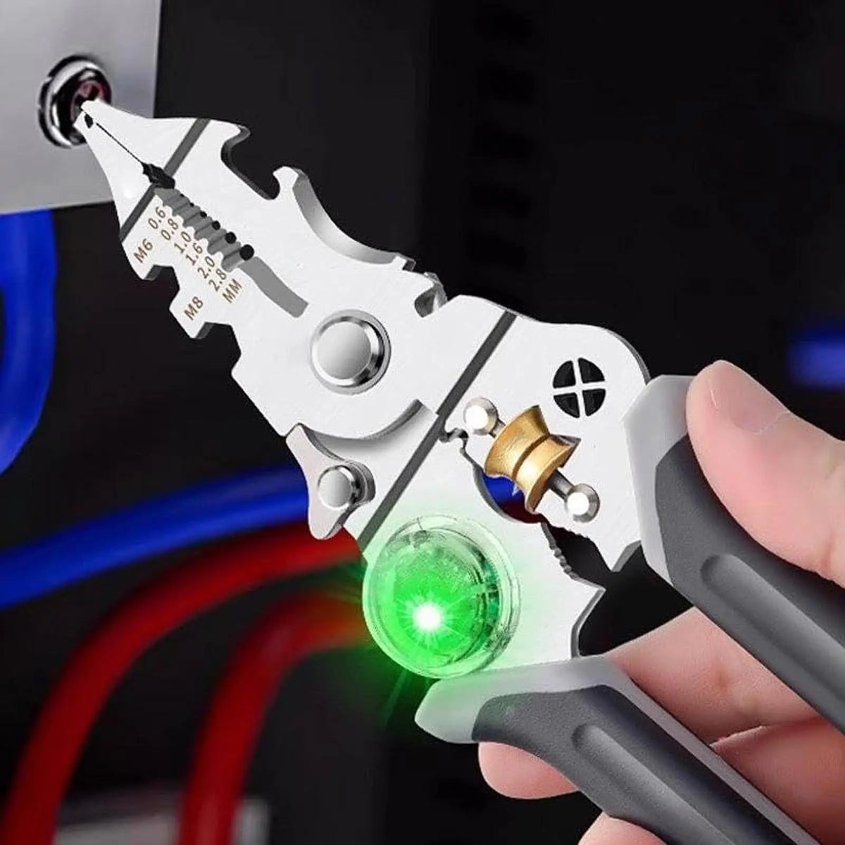 Multi-Task Wire Stripper Voltage Detector Plier