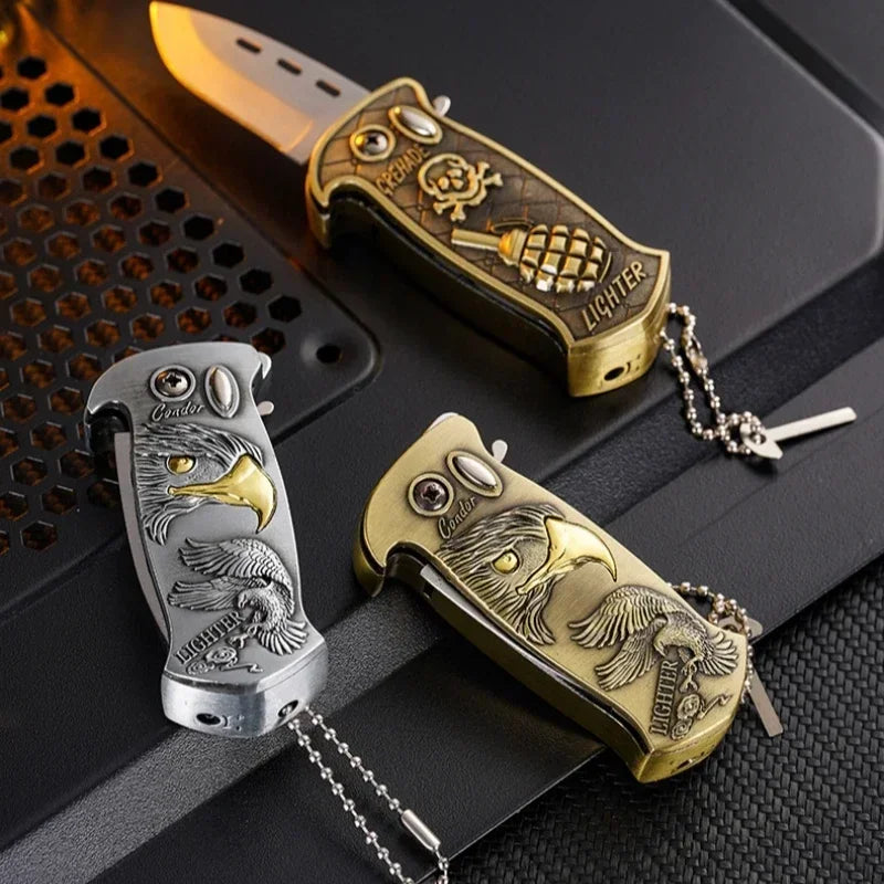 Outdoor Portable Metal Folding Knife Lighter