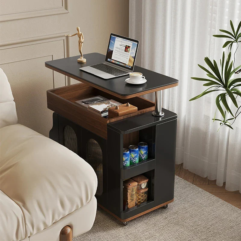 Vintage Style Lift-Top Hidden Storage Coffee Work Table