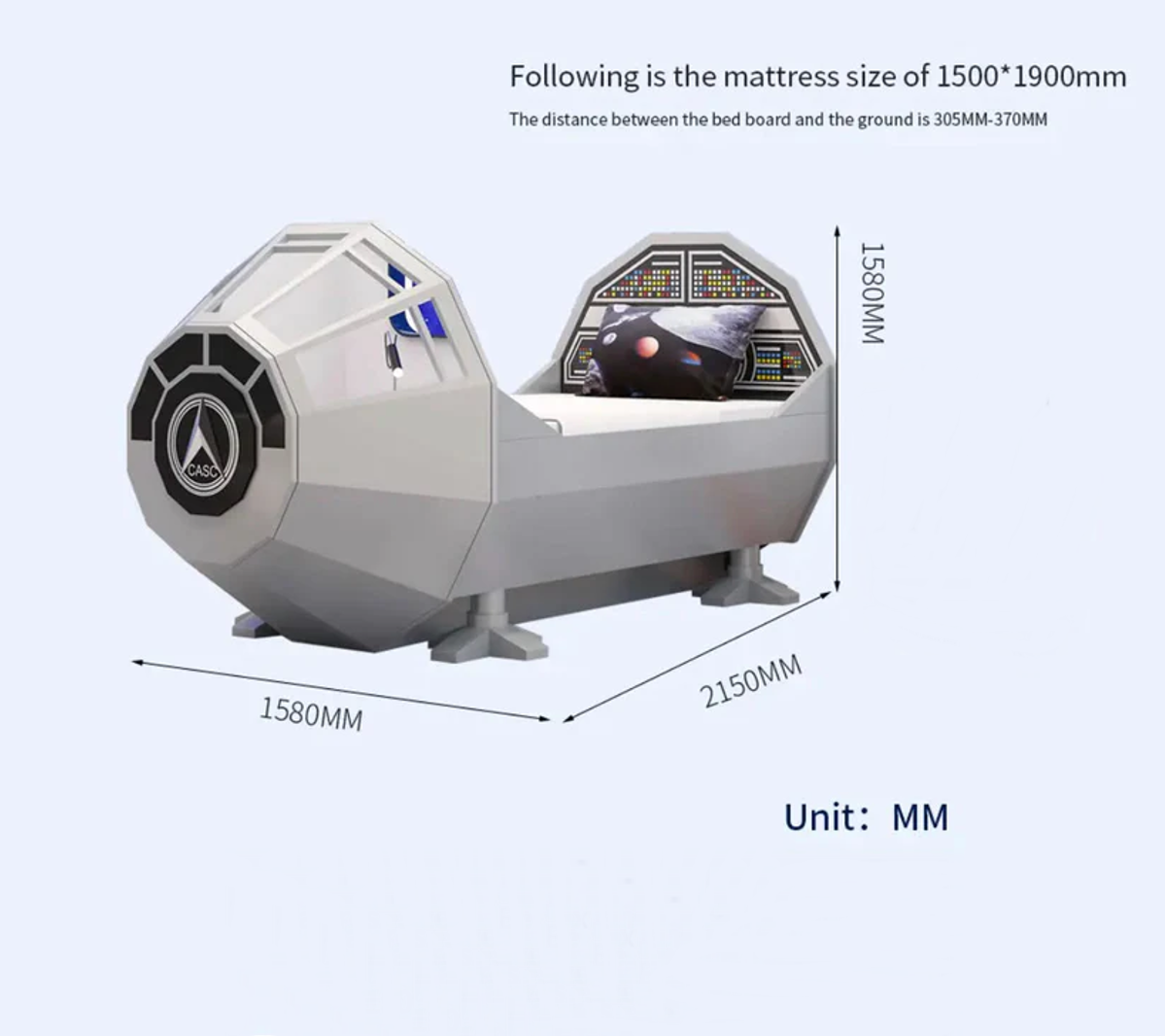 Spaceship Galaxy Adventure Wooden Kids Bed