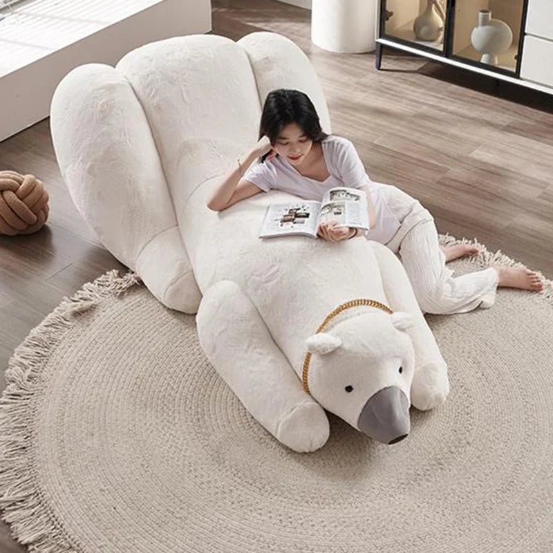 Giant Polar Bear Plush Lounge Chair