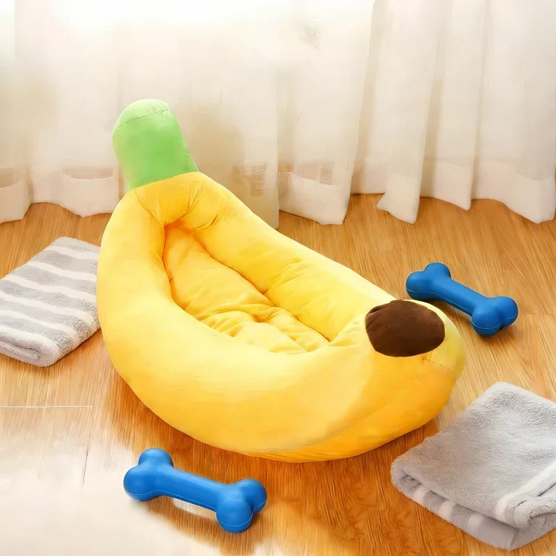 Banana Peel Plush Cat Sleeping Bed