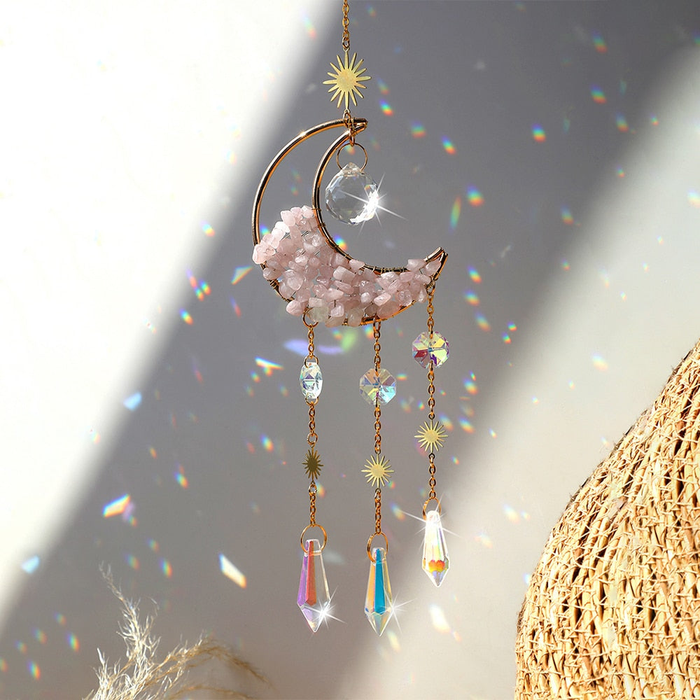 Crystal Sun Catcher Moon Decor