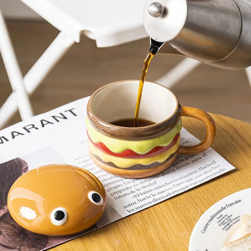 Yummy Hamburger-Shaped Ceramic Hamburger Mug