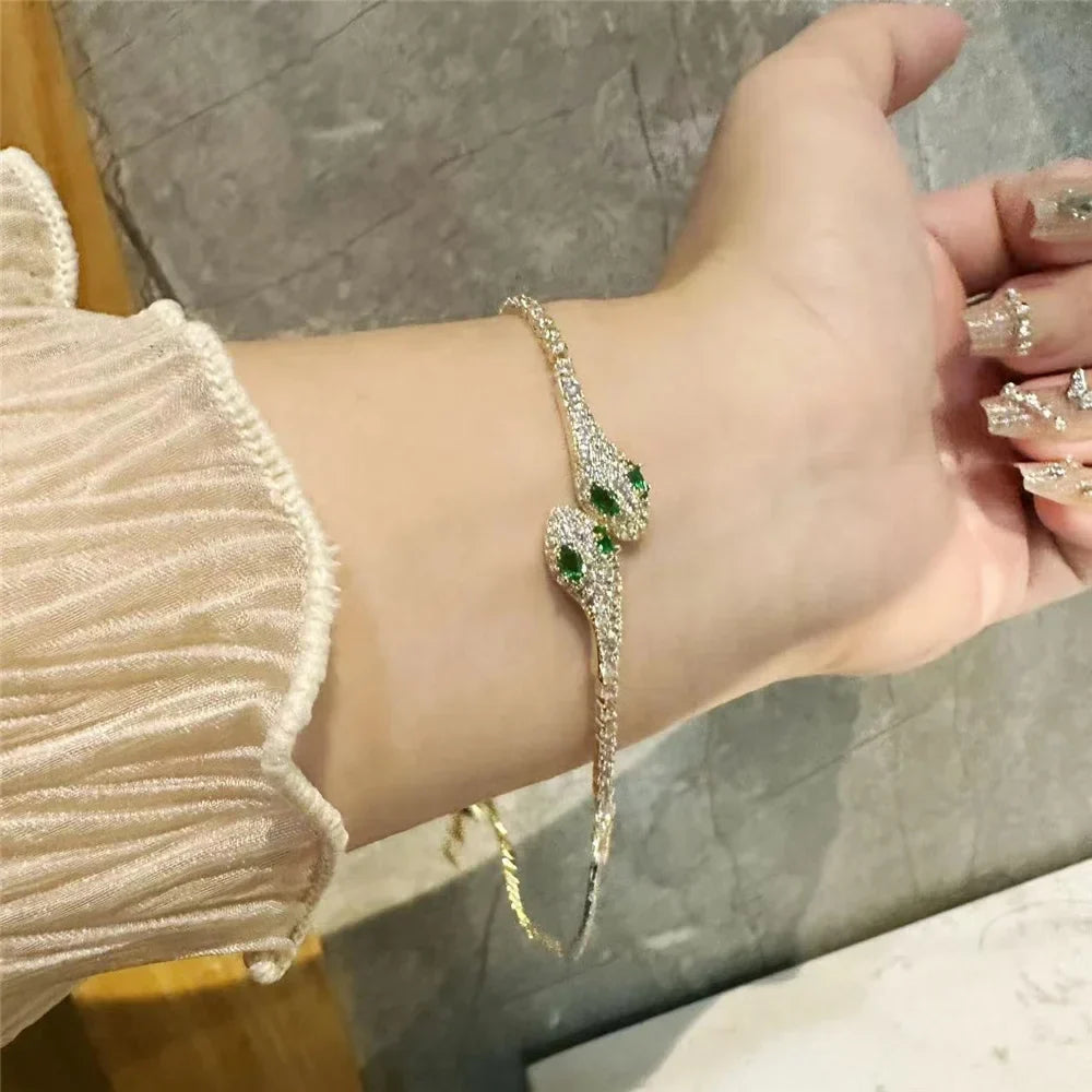 Zircon Stone Adjustable Snake Bracelet