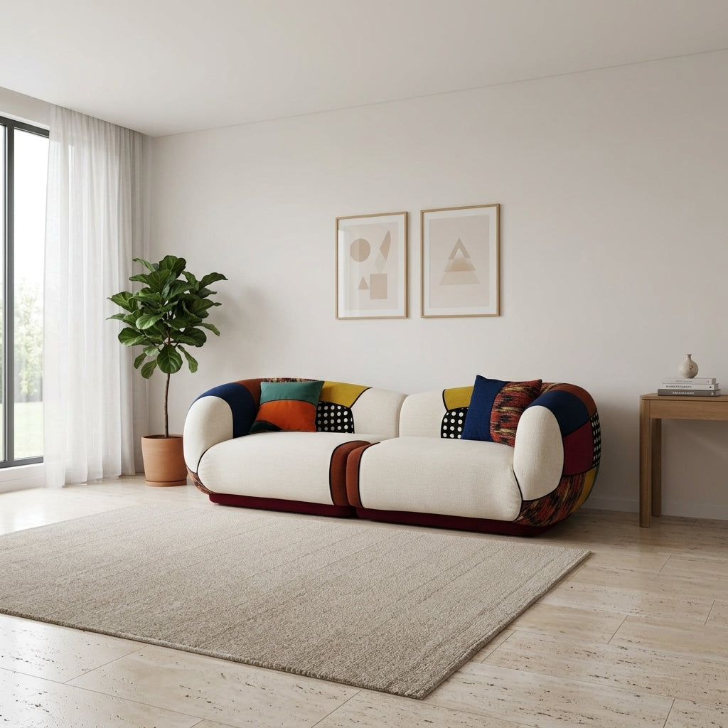 Matissero Bold Patchwork Colorblock Lounge Sofa