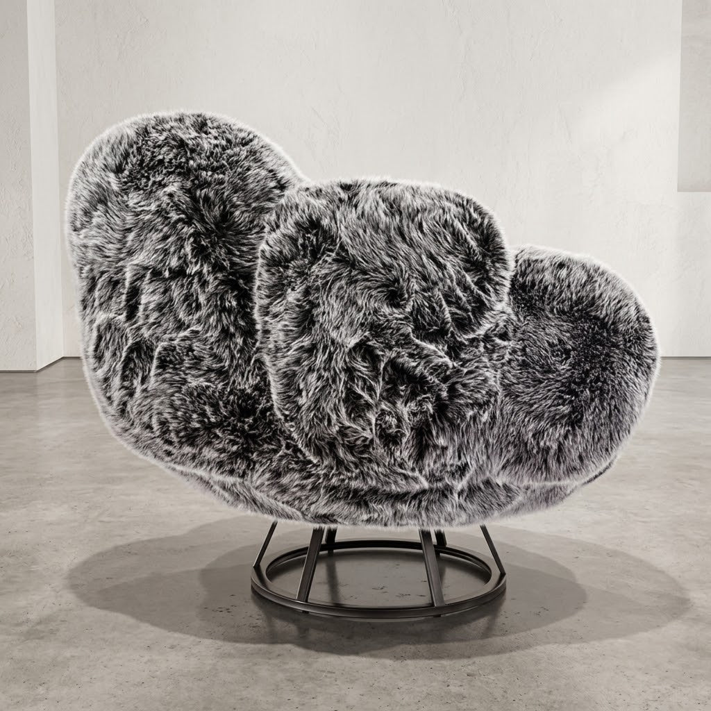Giant Paw Plush Velvet Lounge Accent Chair