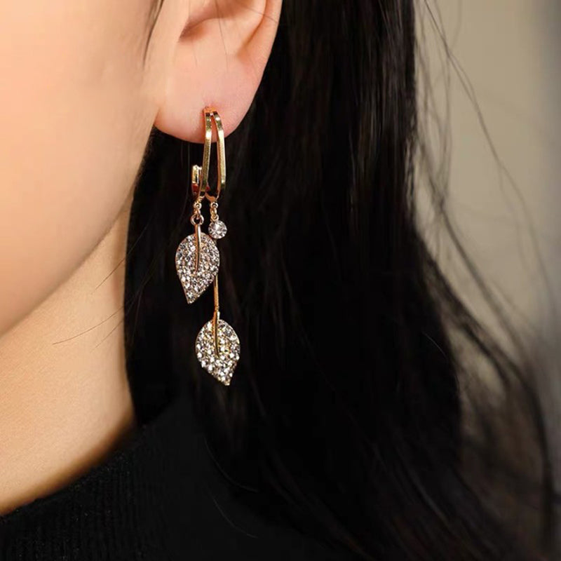 Nature Elegance Crystal Long Tassel Earrings