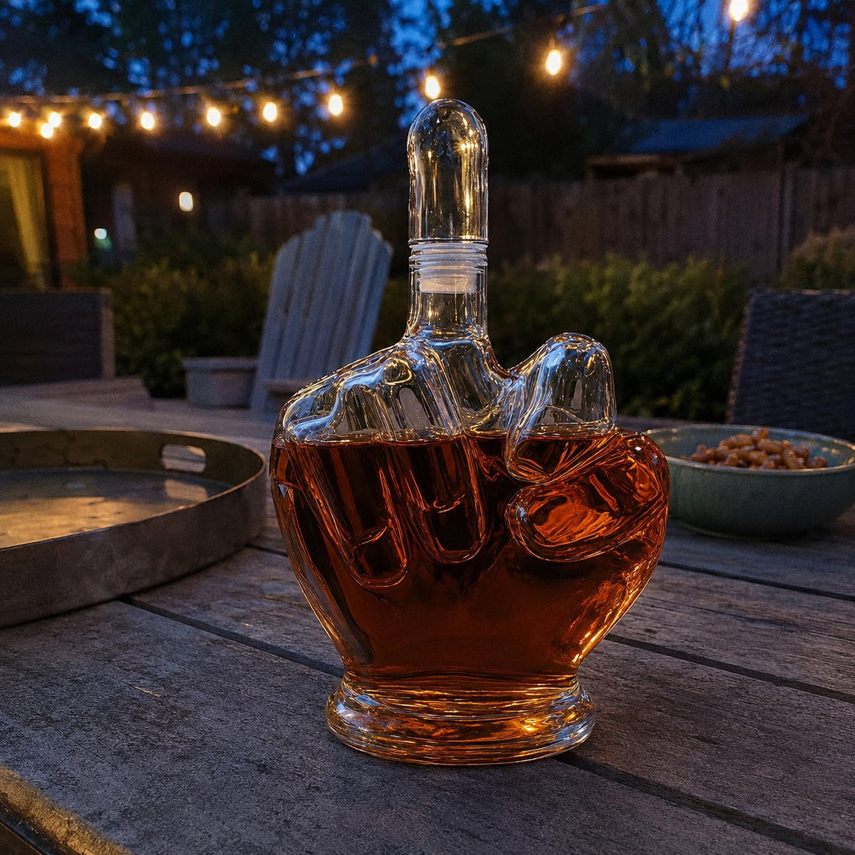 Middle Finger Crystal Clear Fun Decanter
