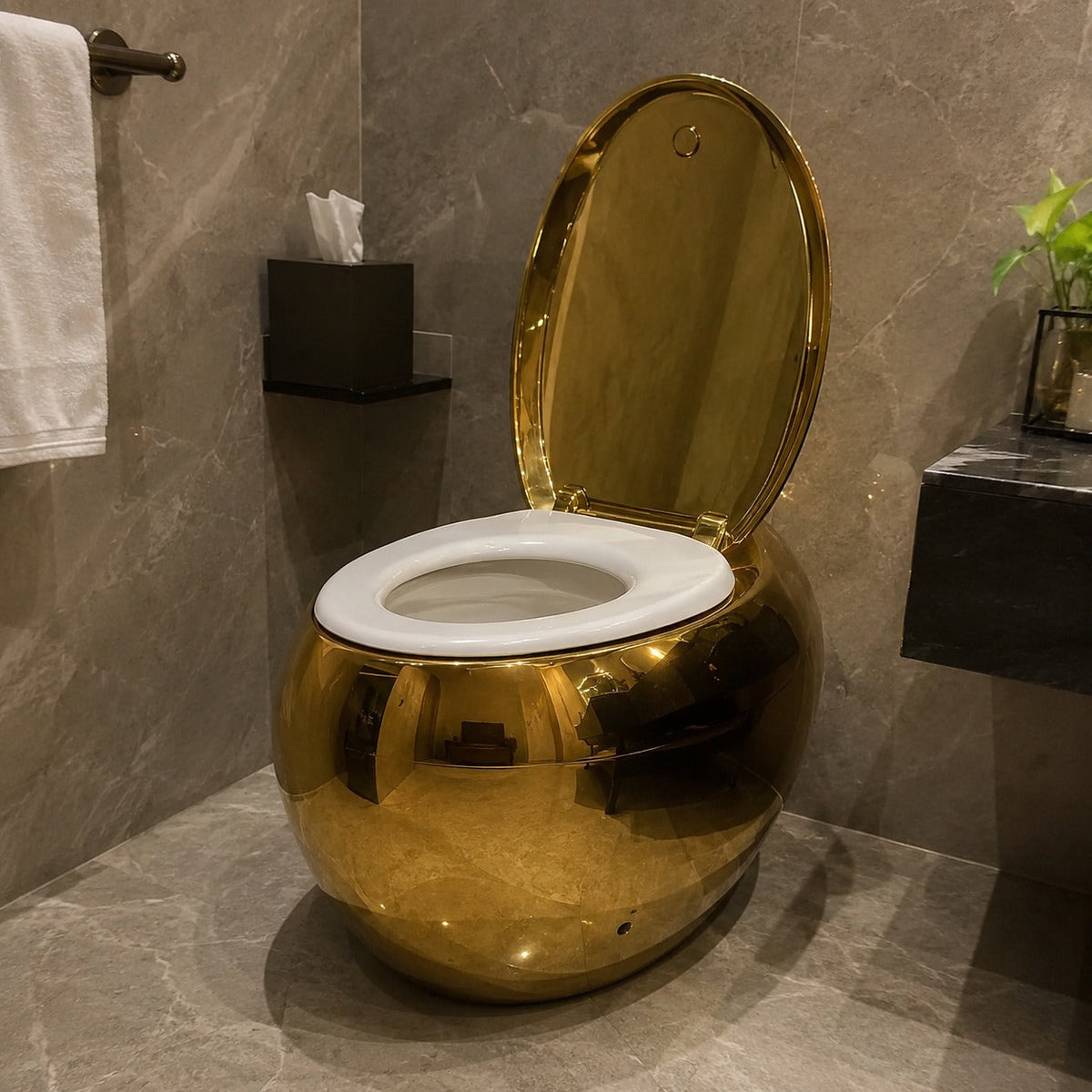 Golden Egg Shape Intelligent Auto Wash Toilet