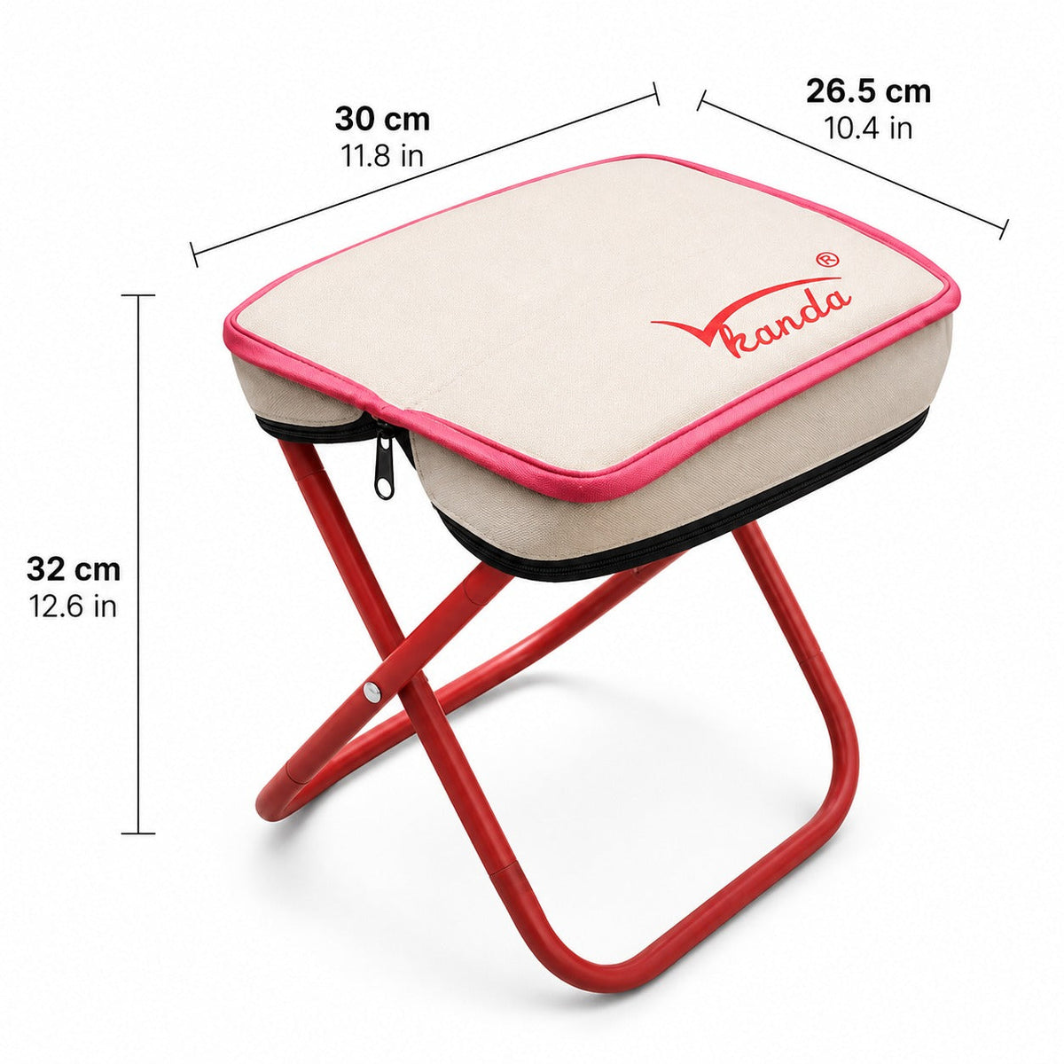 Space-Saving Lightweight Stainless Steel Foldable  Stool