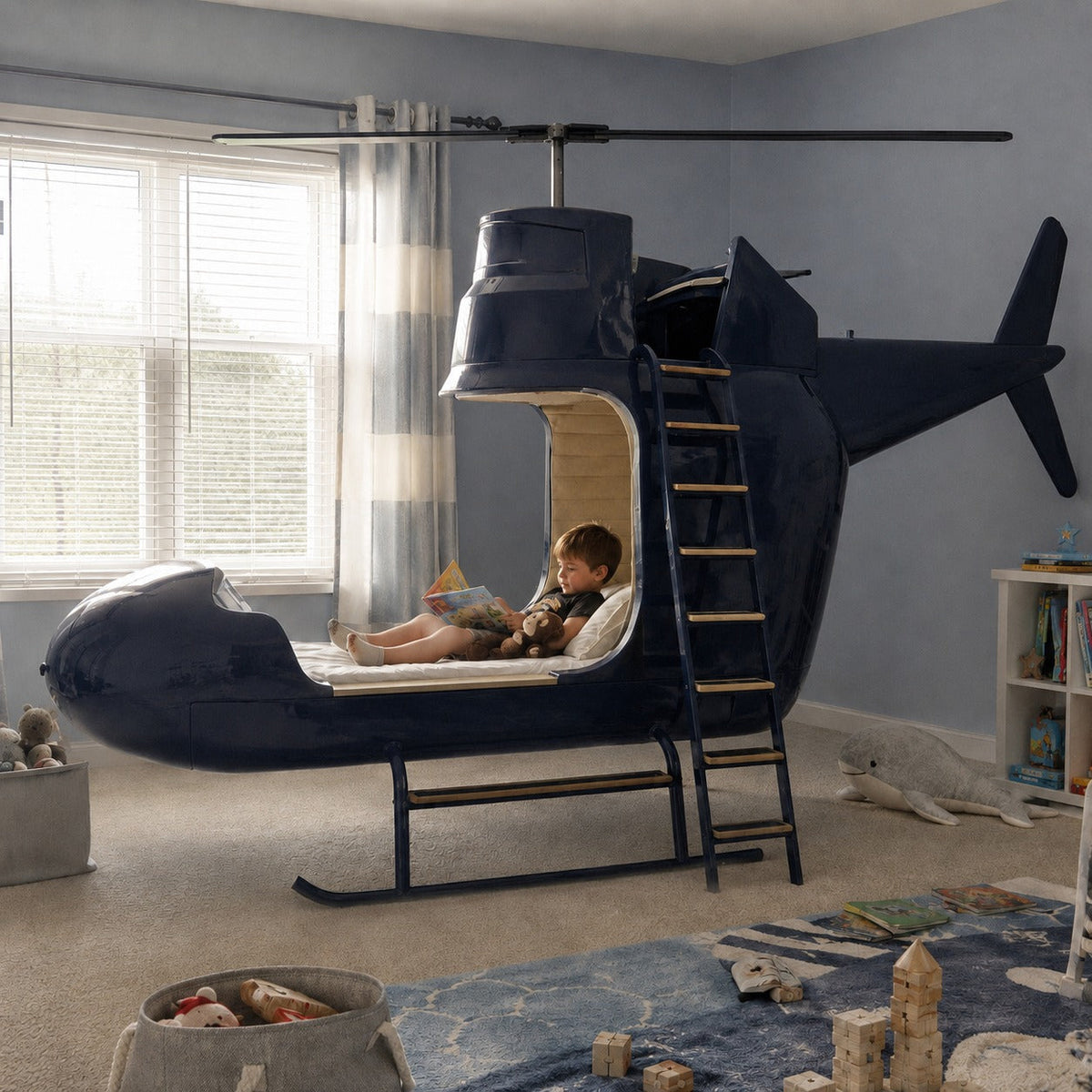 Sky Captain Helicopter Adventure Kids Bed