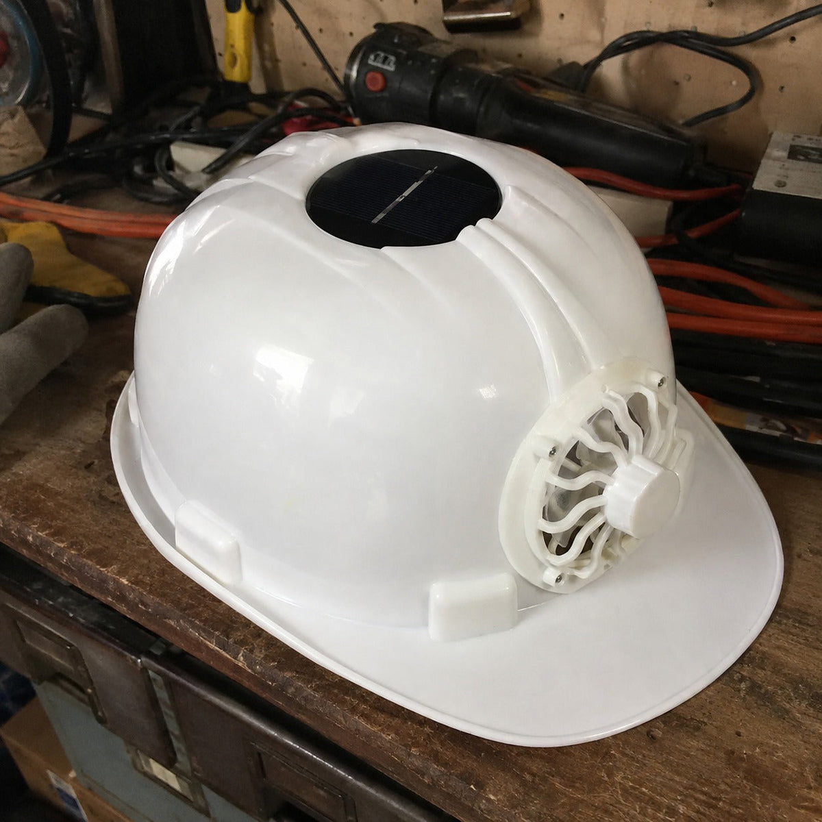 Solar Power Cooling Fan Safety Helmet
