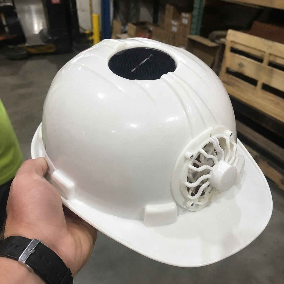 Solar Power Cooling Fan Safety Helmet