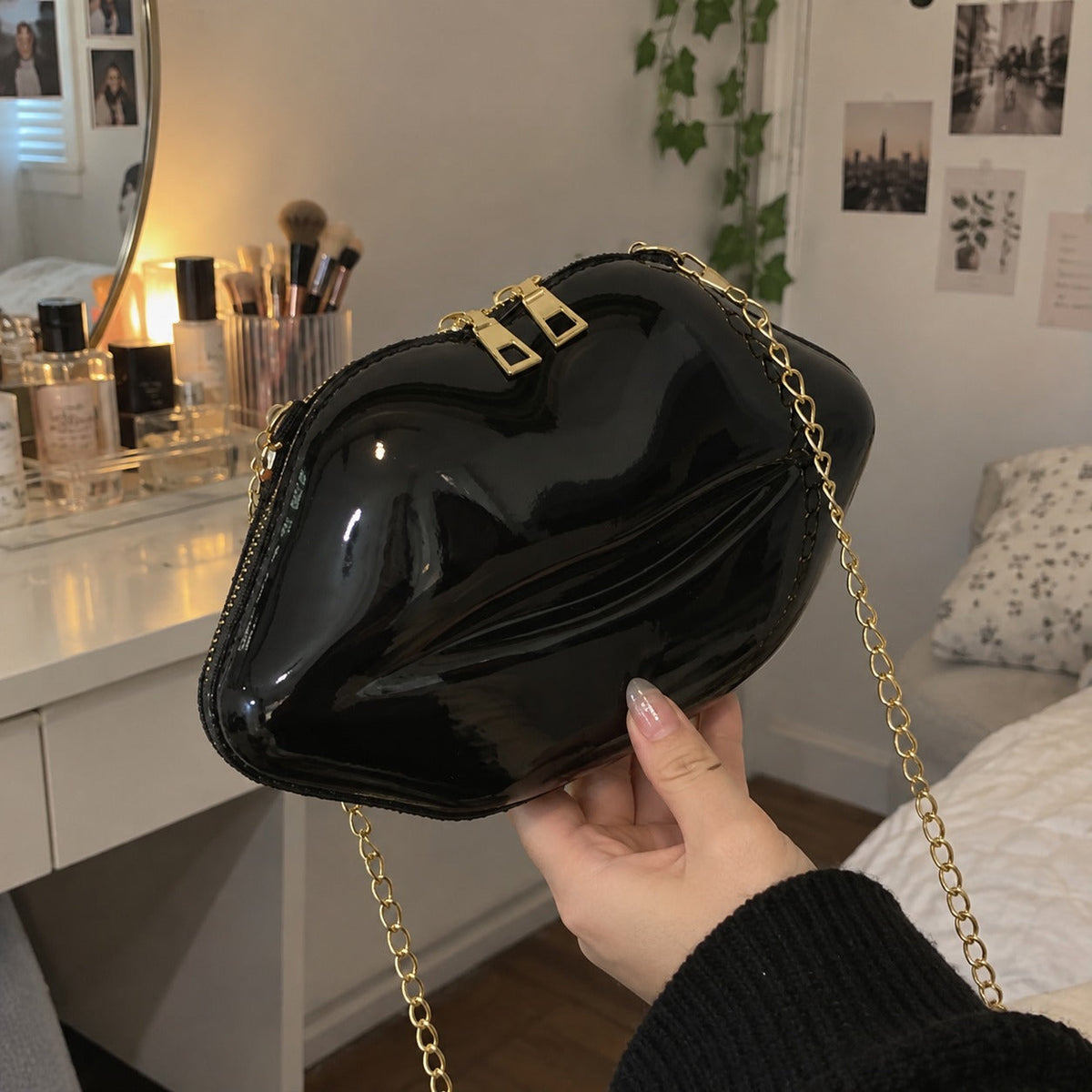 Kiss Me Lips Crossbody Bag