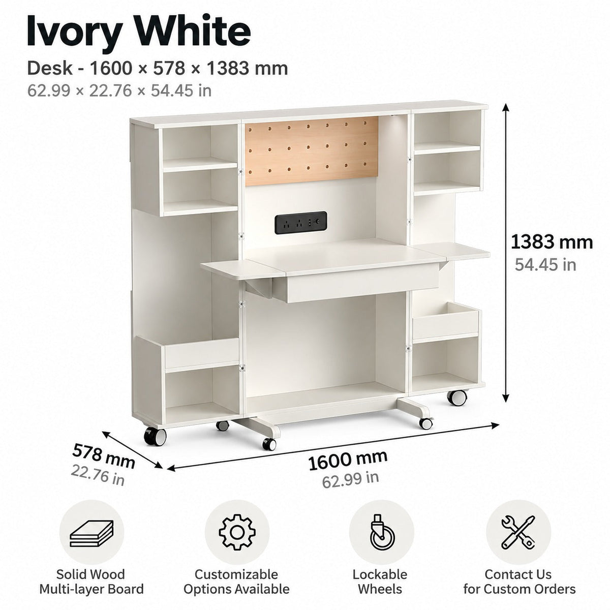 Everything in Place Foldable Home Office Desk