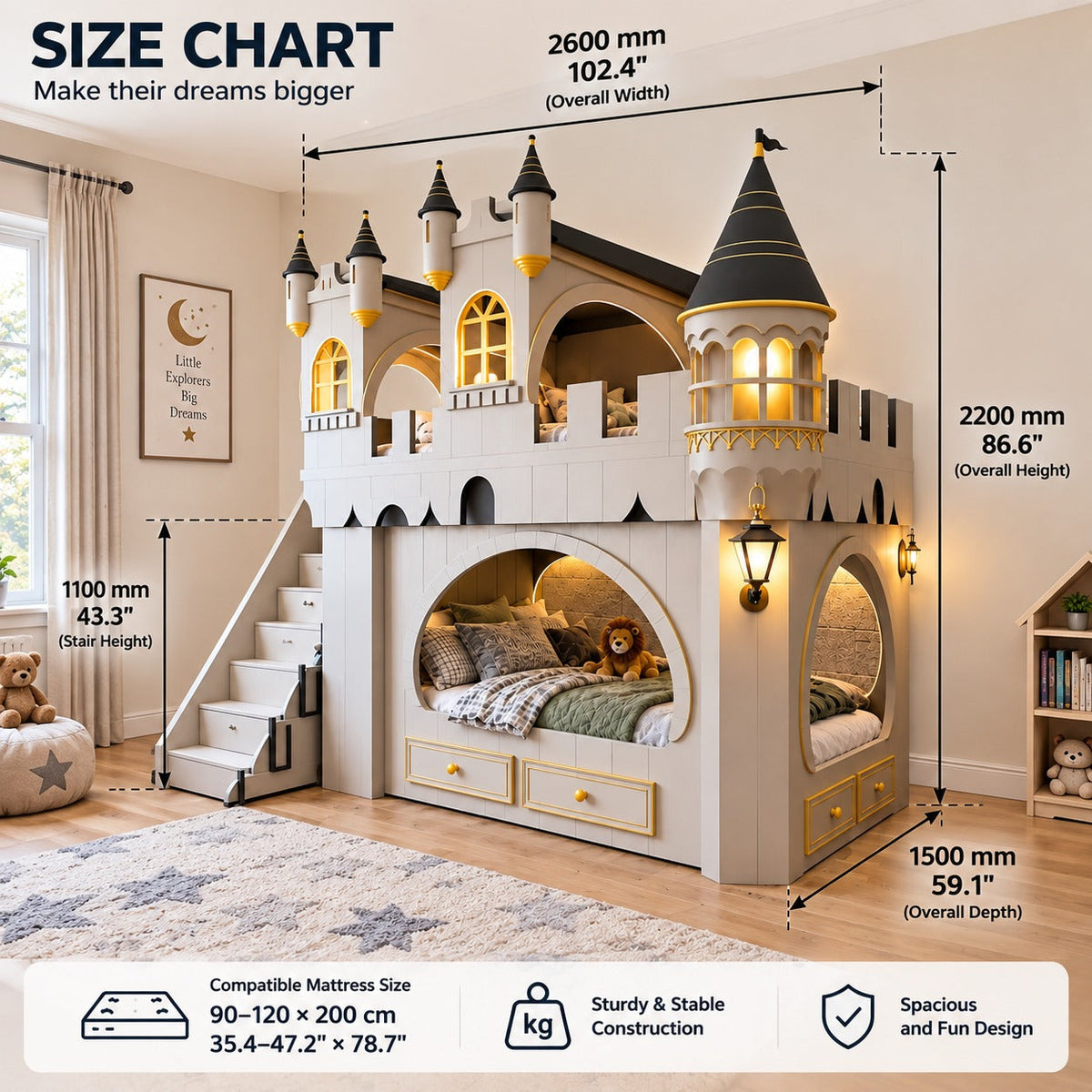 Once Upon a Dream Castle Bunk Bed
