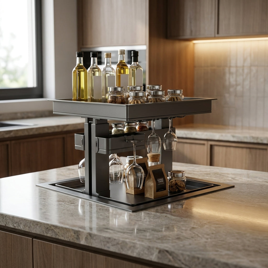 Hidden Smart Kitchen Storage Electric Lyft System