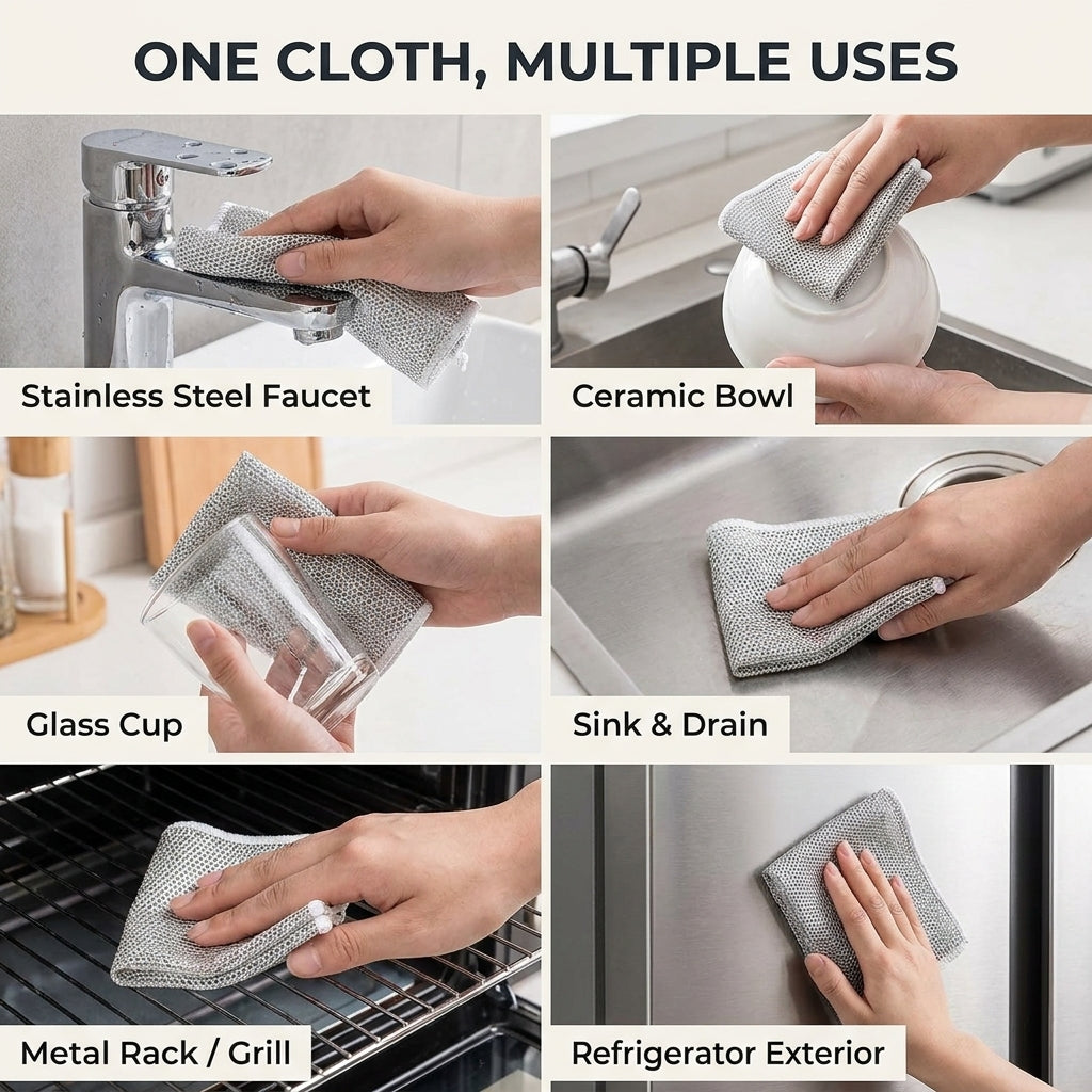 Silver Wire Double-Sided Ultra-Absorbent Design Cleaning Cloth