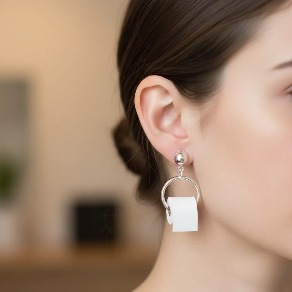 Mini Toilet Paper Roll Earrings