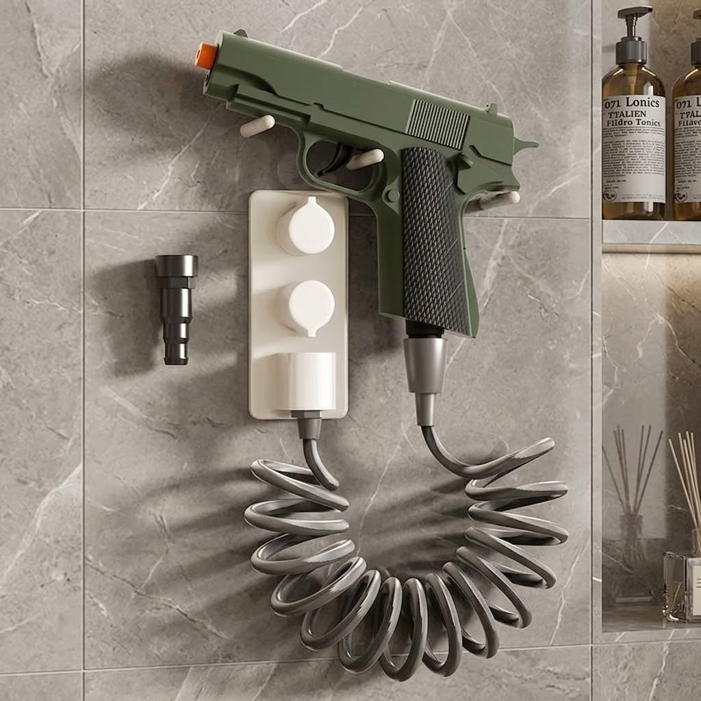 Water Cannon Gun-Shape Handheld Shower Head