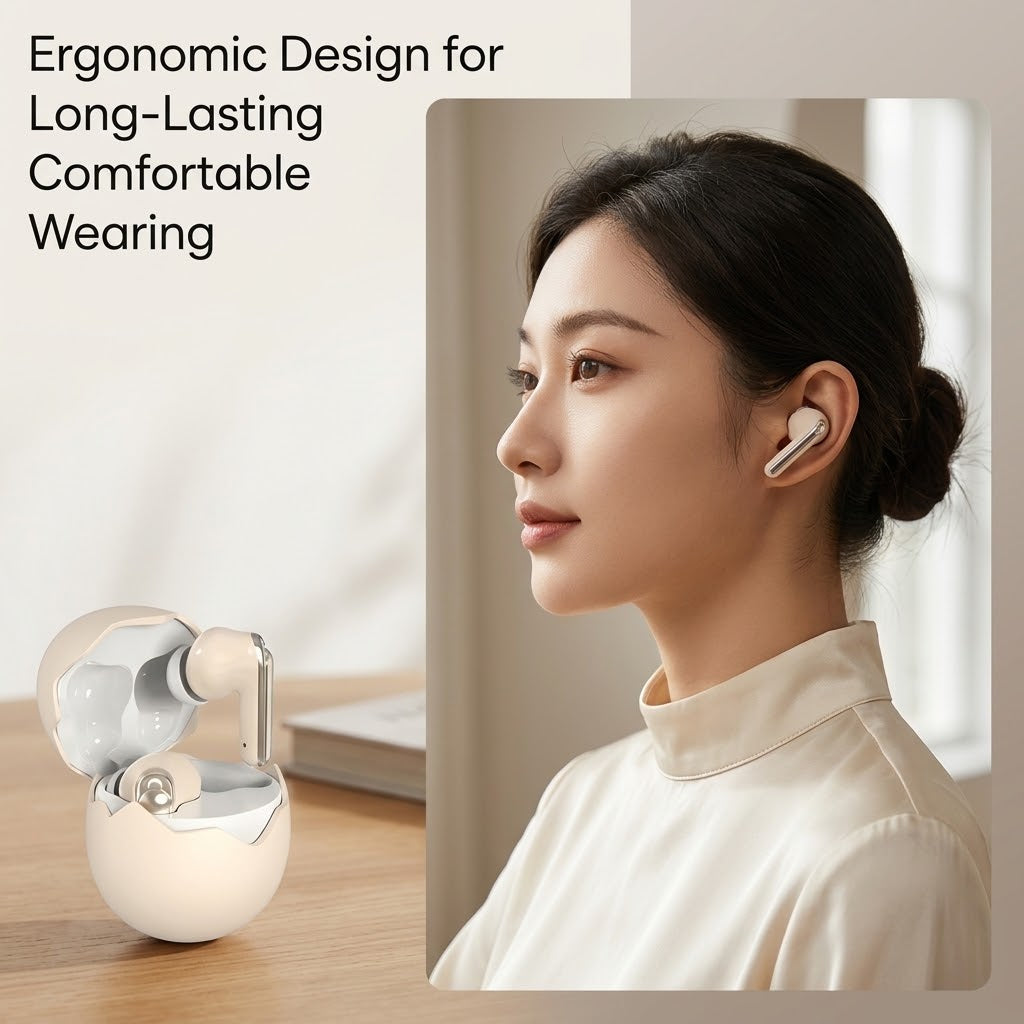 Soft Boiled Egg-Shaped Wireless Bluetooth Earbuds