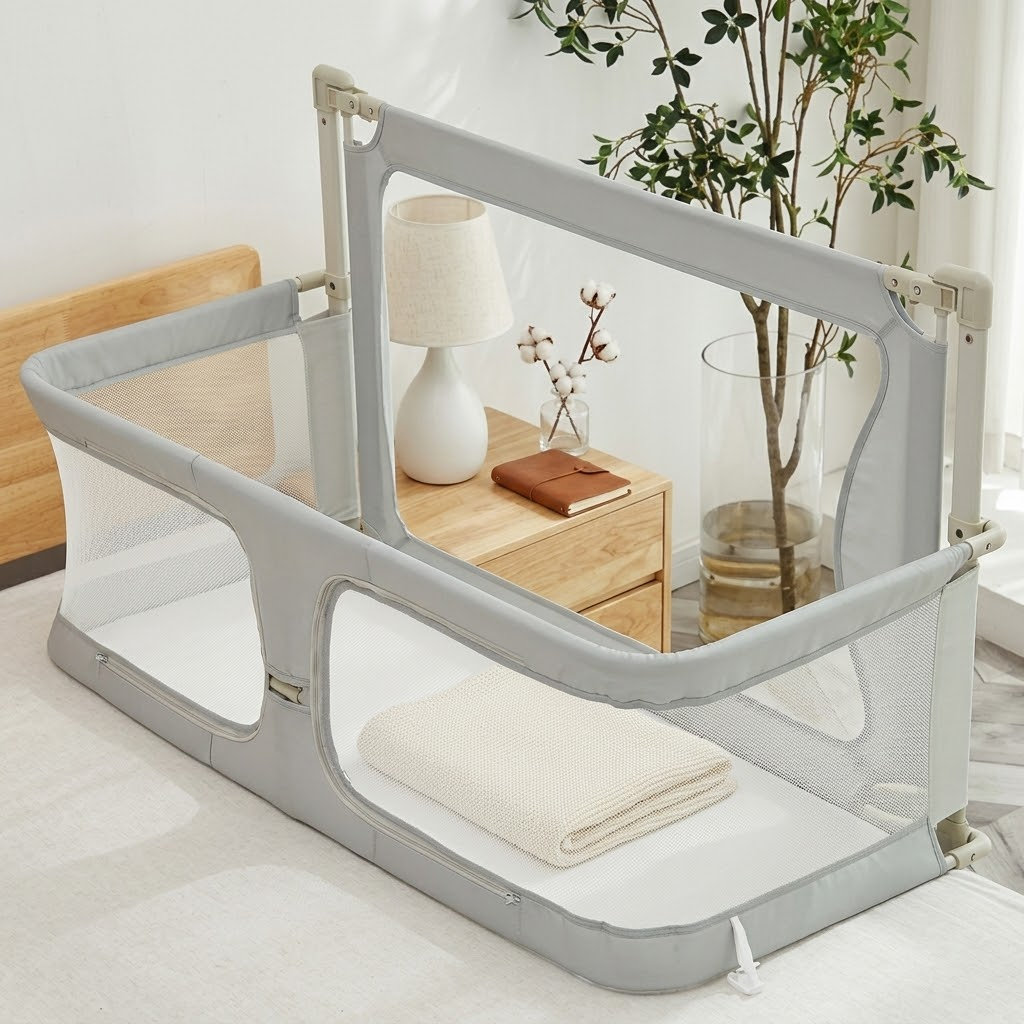Baby Comfy Safety Lightweight Bed Side Crib