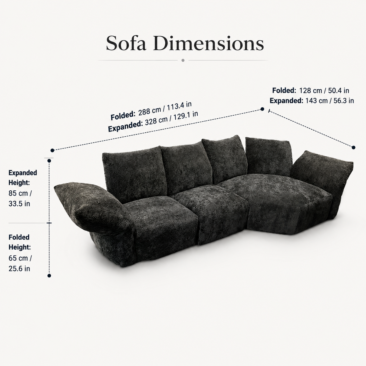 Italian Style Minimalist Modern Life Velvet Adjustable Sofa