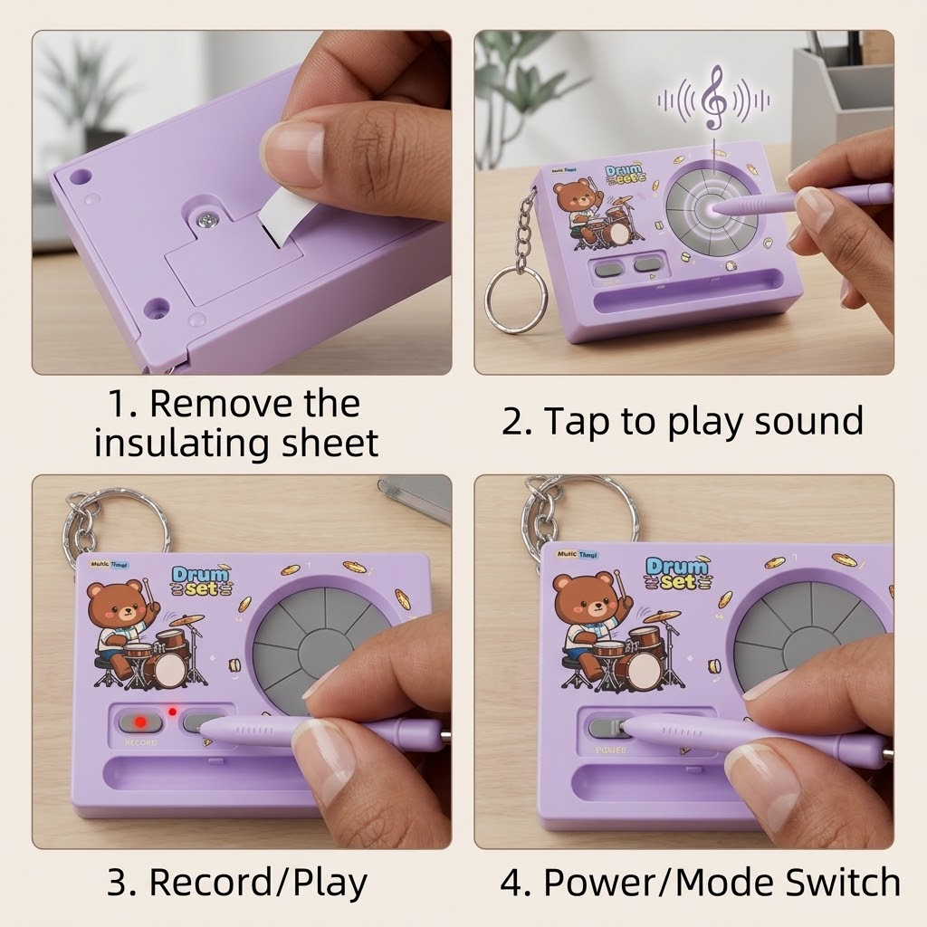 Mini Mixtape Music Player Keychain