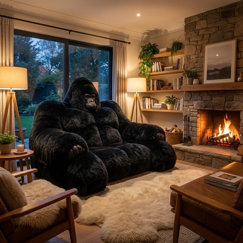 Giant Alpha Gorilla Plush Lounge Sofa