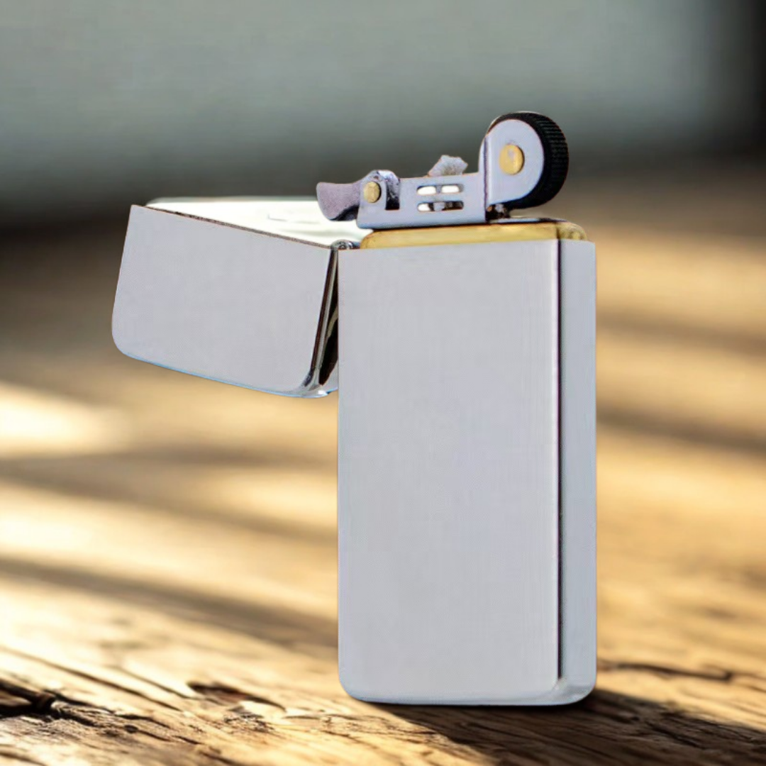 Simple Brushed Ultra Thin Windproof Copper Lighter