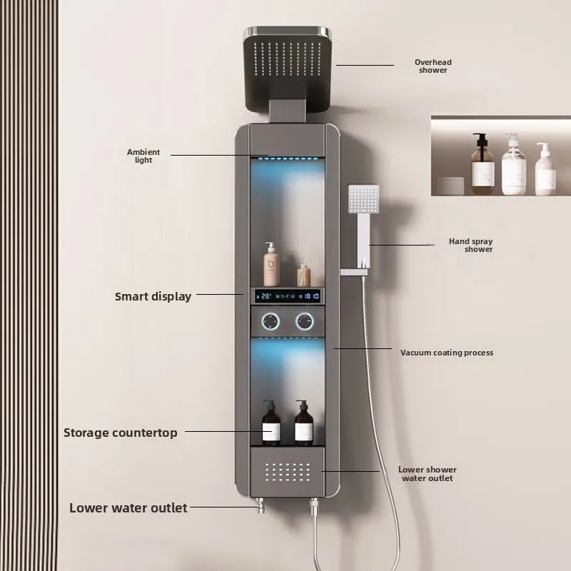Rainfall Tower Panel Modern Shower Set
