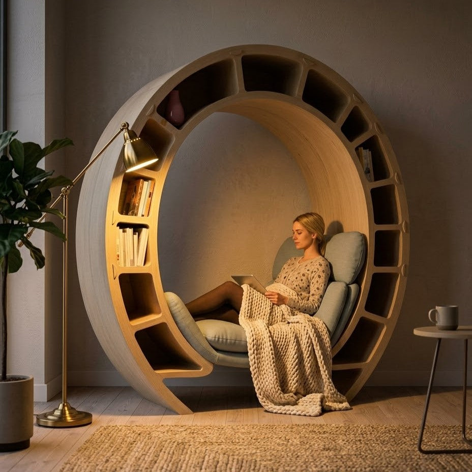 Reading Orbit Bookshelf Nook Chair